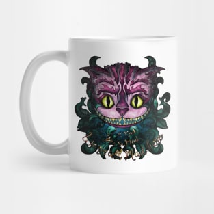 Cheshire cat with quote We're all mad here, Alice in Wonderland art Mug